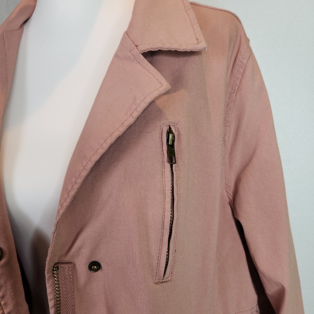 Eden Society Womens 1X Dusty Rose Pink Utility Cargo Jacket Drawstring Waist - Picture 4 of 10